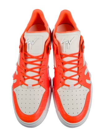 Giuseppe Zanotti Leather Colorblock Pattern Athletic Sneakers