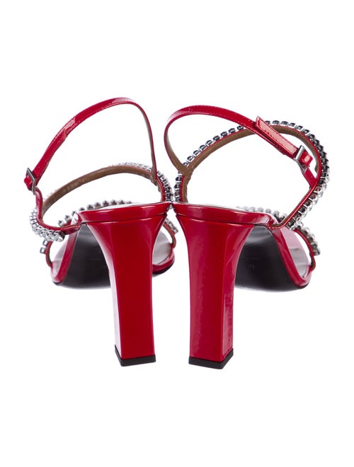 Giuseppe Zanotti Patent Leather Crystal Embellishments Slingback Sandals