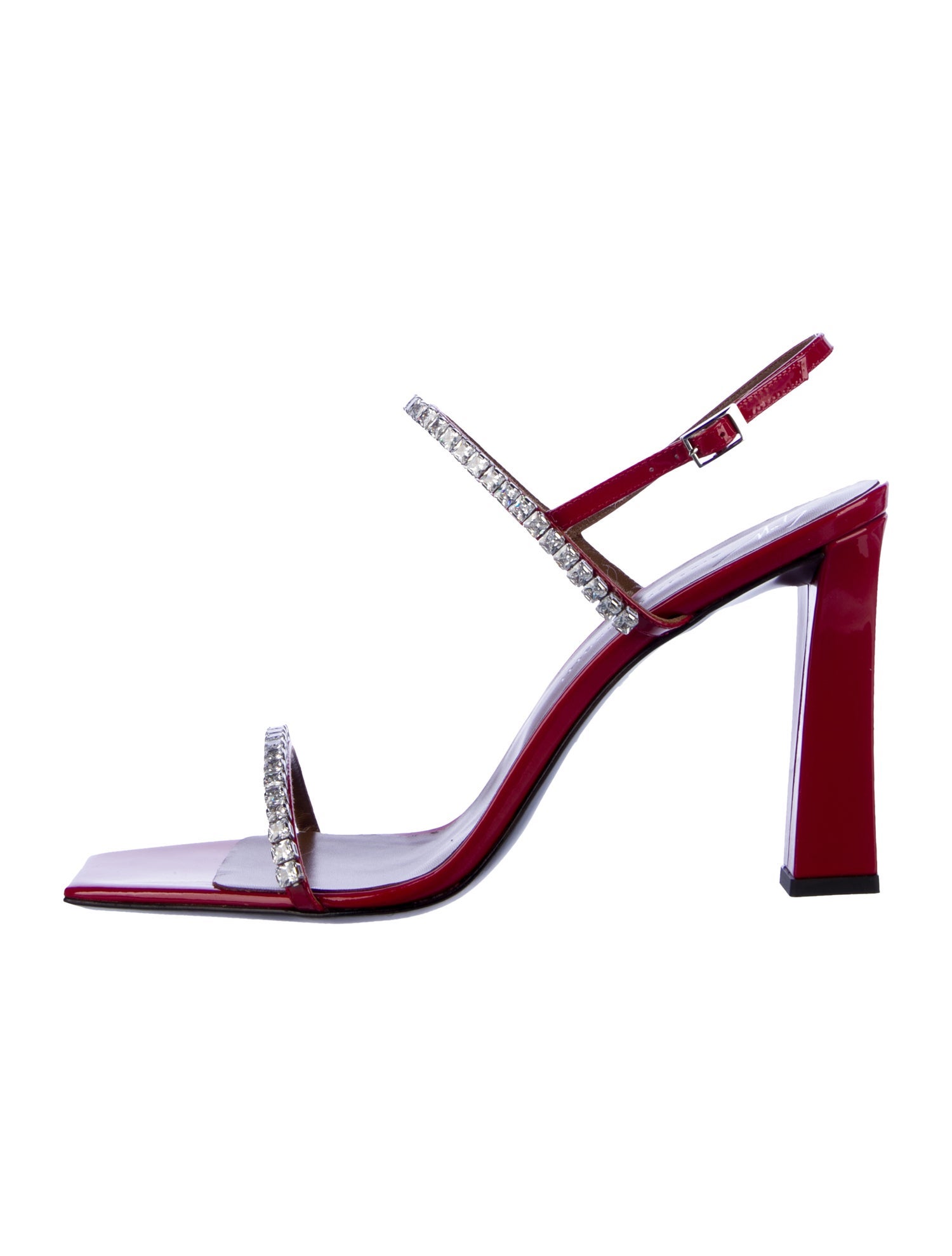 Giuseppe Zanotti Patent Leather Crystal Embellishments Slingback Sandals w/ Tags