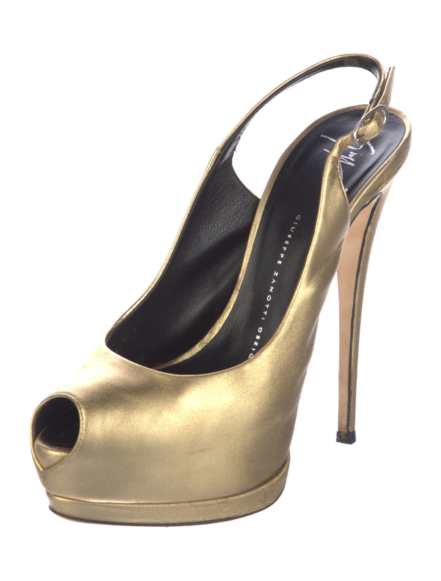 Giuseppe Zanotti Leather Cutout Accent Slingback Pumps