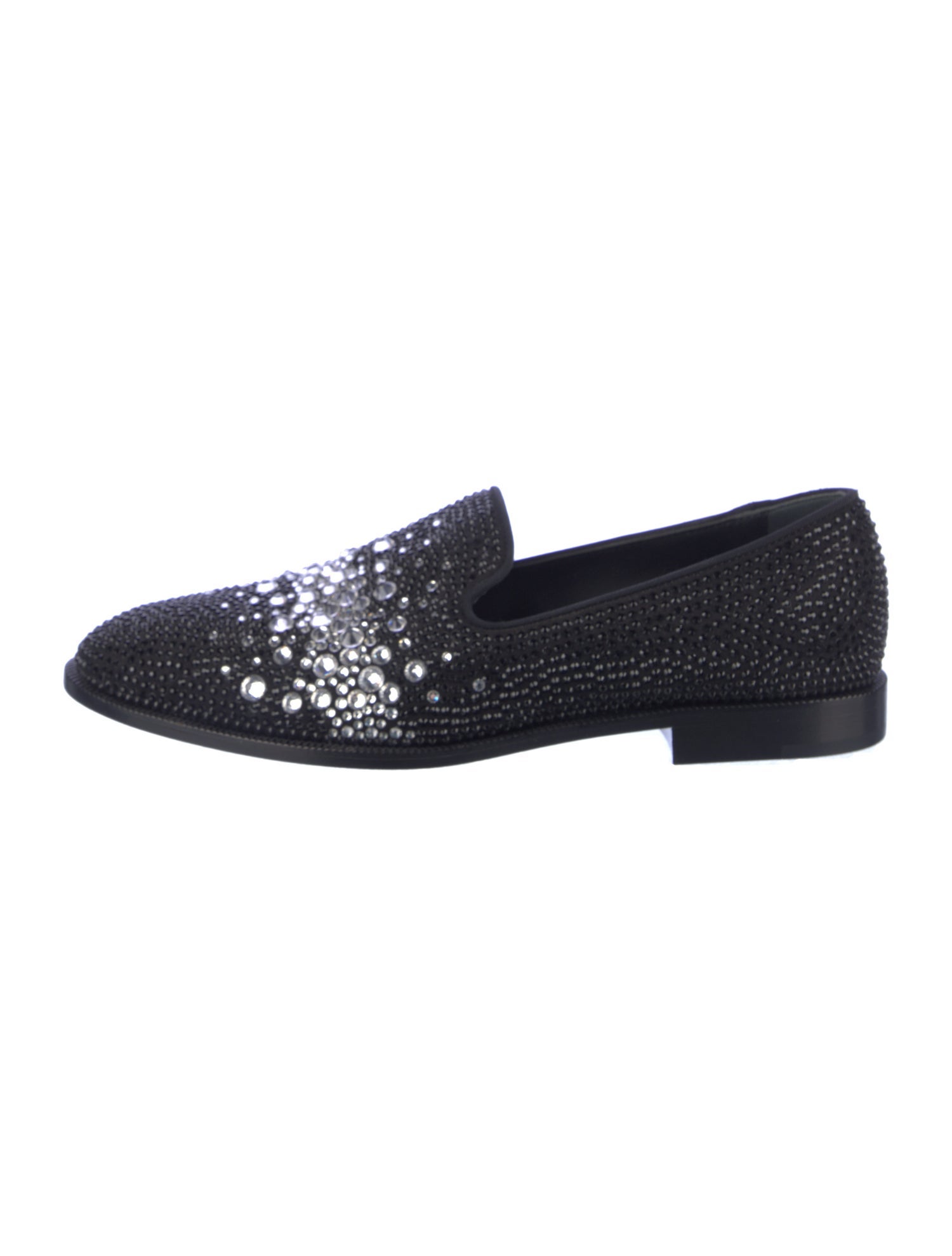Giuseppe Zanotti Mesh Crystal Embellishments Loafers