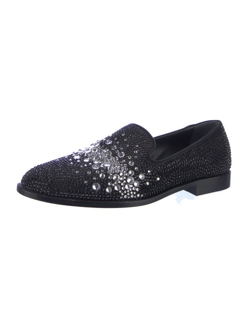 Giuseppe Zanotti Mesh Crystal Embellishments Loafers