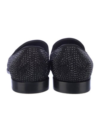 Giuseppe Zanotti Mesh Crystal Embellishments Loafers