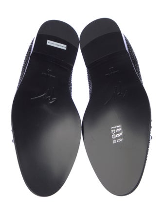 Giuseppe Zanotti Mesh Crystal Embellishments Loafers