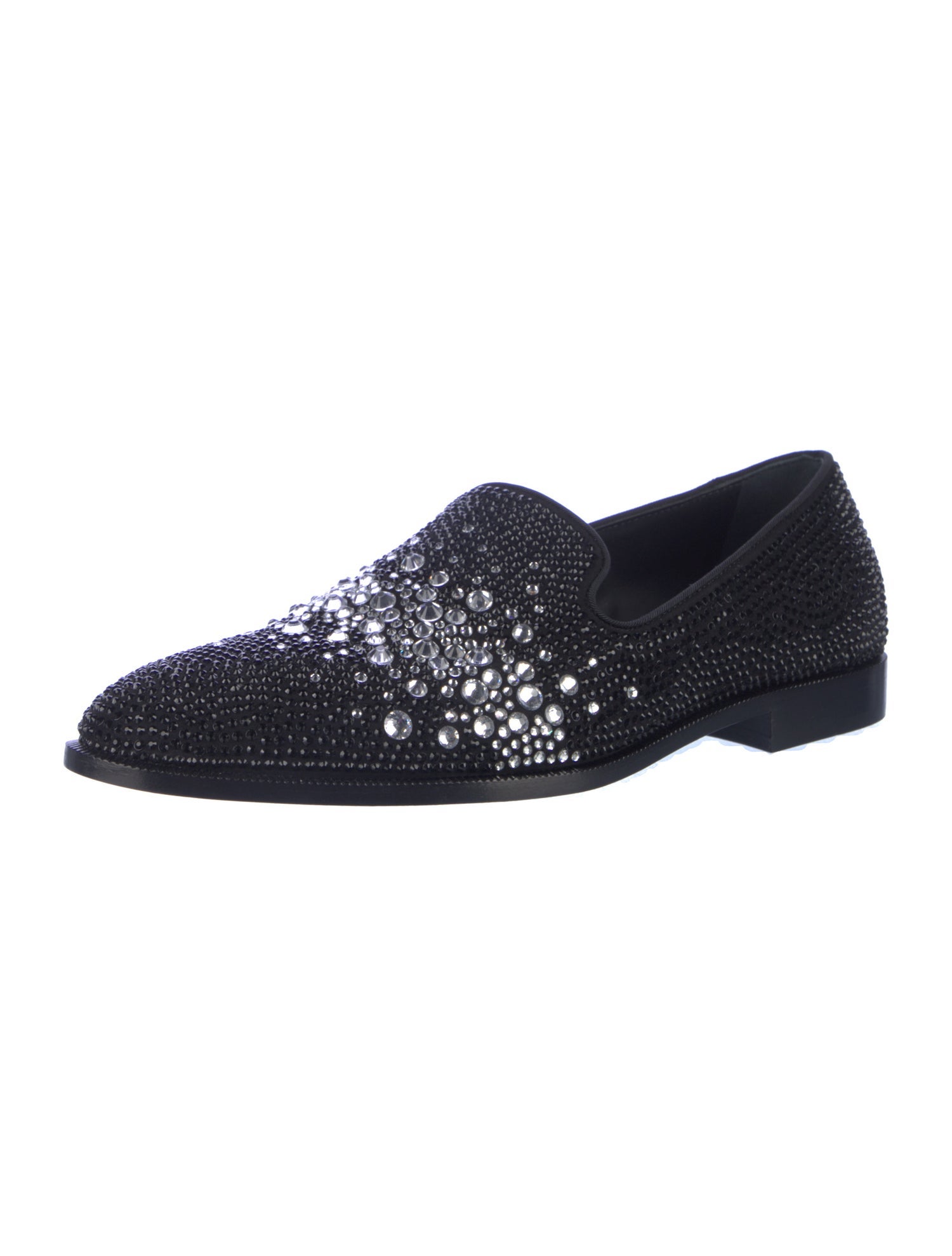 Giuseppe Zanotti Leather Glitter Accents Loafers