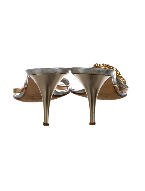Giuseppe Zanotti Leather Crystal Embellishments Slides
