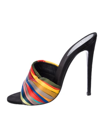 Giuseppe Zanotti Leather Striped Slides