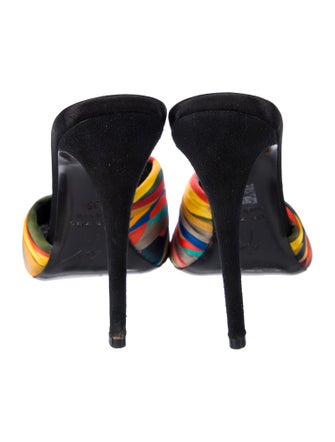 Giuseppe Zanotti Leather Striped Slides