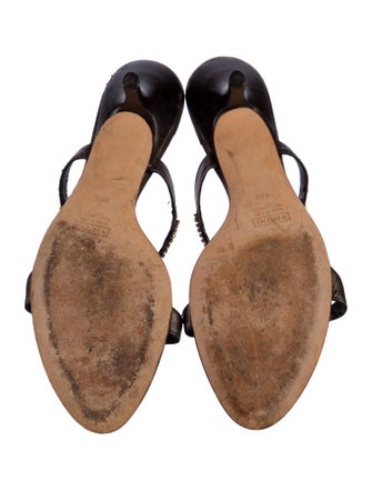 Giuseppe Zanotti Leather Crystal Embellishments Slides