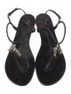 Giuseppe Zanotti Leather Crystal Embellishments T-Strap Sandals