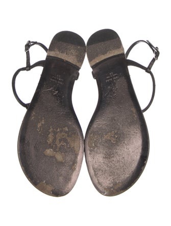 Giuseppe Zanotti Leather Crystal Embellishments T-Strap Sandals