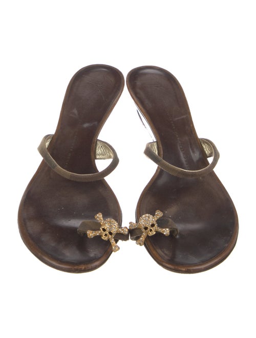 Giuseppe Zanotti Leather Crystal Embellishments Slides