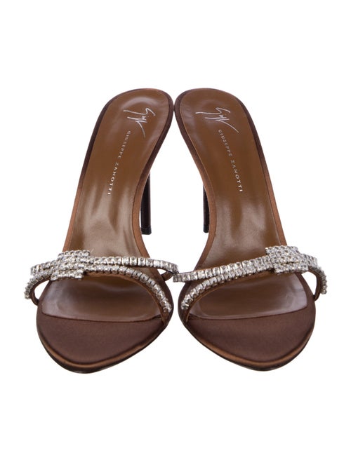 Giuseppe Zanotti Leather Crystal Embellishments Slides