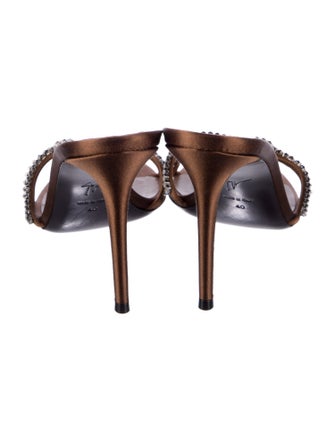 Giuseppe Zanotti Leather Crystal Embellishments Slides