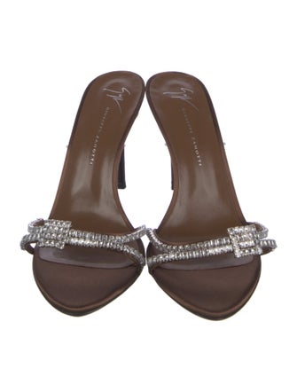 Giuseppe Zanotti Suede Crystal Embellishments Slides