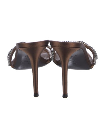 Giuseppe Zanotti Suede Crystal Embellishments Slides