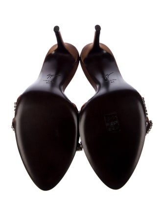 Giuseppe Zanotti Leather Crystal Embellishments Slides