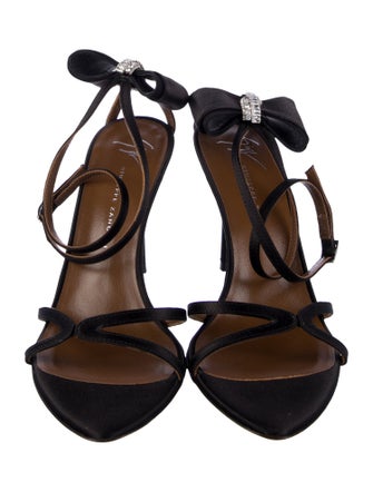 Giuseppe Zanotti Satin Bow Accents Sandals