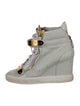 Giuseppe Zanotti Leather Printed Wedge Sneakers