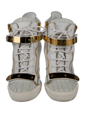 Giuseppe Zanotti Leather Printed Wedge Sneakers