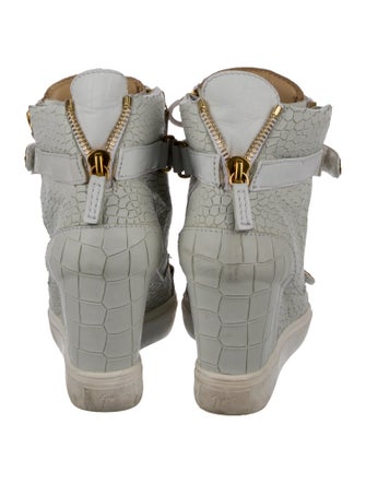 Giuseppe Zanotti Leather Printed Wedge Sneakers