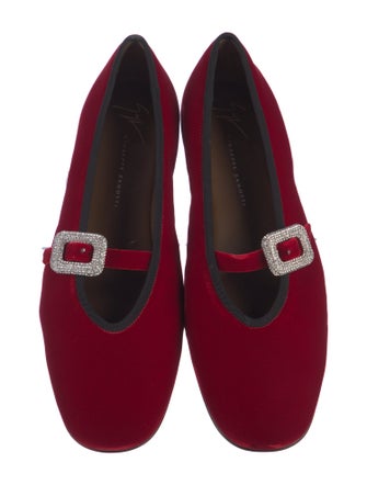 Giuseppe Zanotti Velvet Crystal Embellishments Loafers