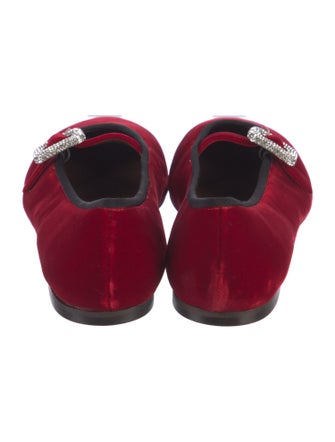 Giuseppe Zanotti Velvet Crystal Embellishments Loafers