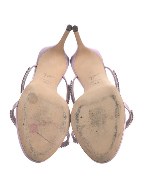 Giuseppe Zanotti Patent Leather Crystal Embellishments Slides