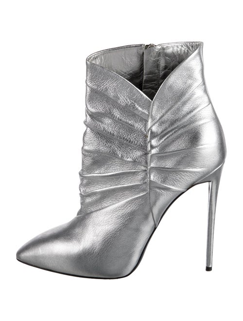 Giuseppe Zanotti Leather Pleated Accents Boots