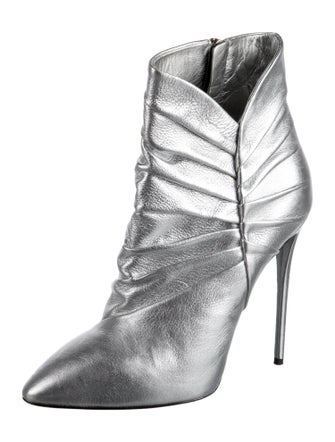 Giuseppe Zanotti Leather Pleated Accents Boots