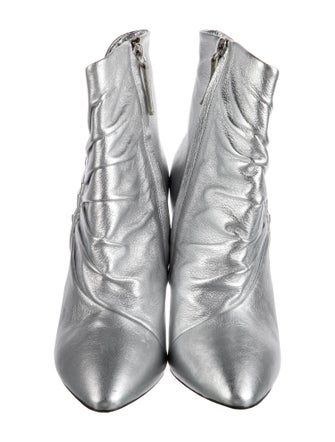 Giuseppe Zanotti Leather Pleated Accents Boots