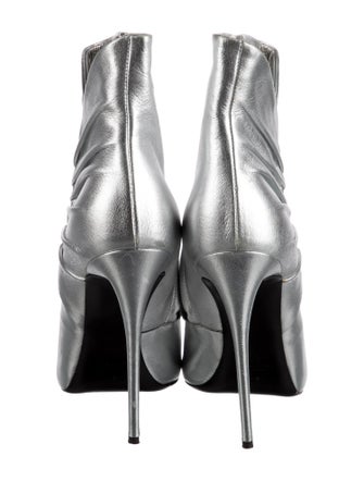 Giuseppe Zanotti Leather Pleated Accents Boots