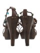 Giuseppe Zanotti Leather Beaded Accents T-Strap Sandals