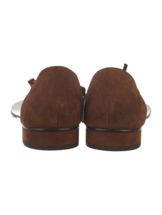 Giuseppe Zanotti Suede Crystal Embellishments T-Strap Sandals