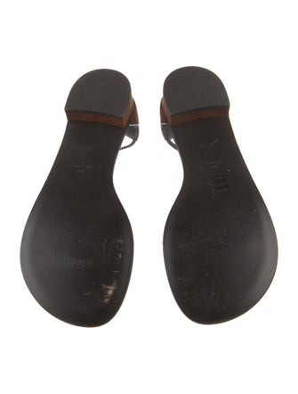 Giuseppe Zanotti Suede Crystal Embellishments T-Strap Sandals