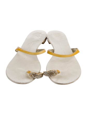 Giuseppe Zanotti Leather Crystal Embellishments Slides