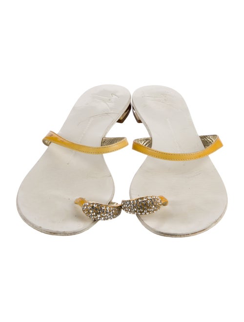 Giuseppe Zanotti Leather Crystal Embellishments Slides