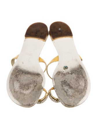 Giuseppe Zanotti Leather Crystal Embellishments Slides