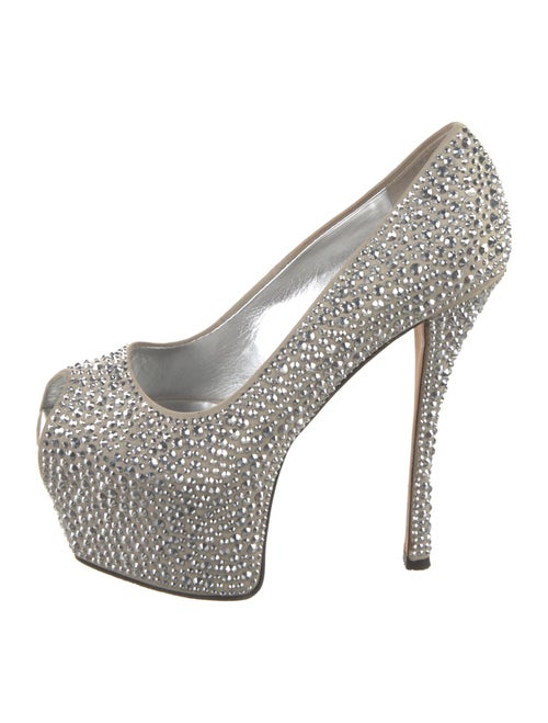 Giuseppe Zanotti Suede Crystal Embellishments Pumps
