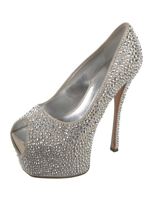 Giuseppe Zanotti Suede Crystal Embellishments Pumps