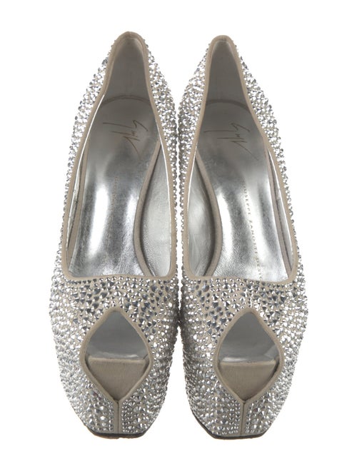 Giuseppe Zanotti Suede Crystal Embellishments Pumps