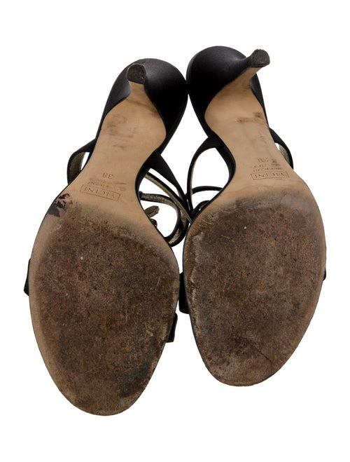 Giuseppe Zanotti Satin Crystal Embellishments T-Strap Sandals