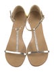 Giuseppe Zanotti Leather Crystal Embellishments T-Strap Sandals
