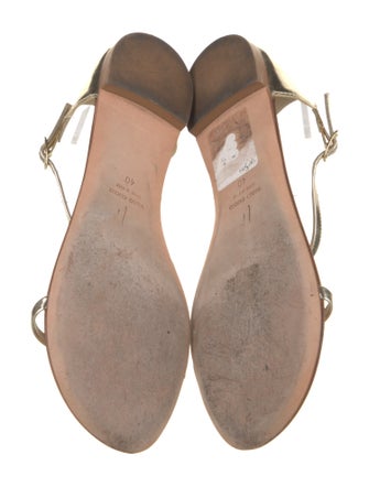 Giuseppe Zanotti Leather Crystal Embellishments T-Strap Sandals