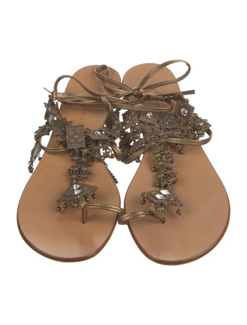 Giuseppe Zanotti Leather Chain-Link Accents Gladiator Sandals