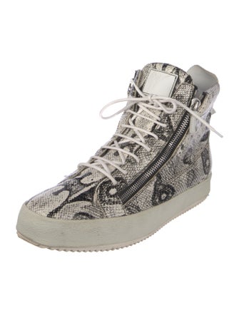 Giuseppe Zanotti Embossed Leather Printed Sneakers