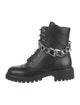 Giuseppe Zanotti Leather Chain-Link Accents Combat Boots