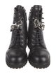 Giuseppe Zanotti Leather Chain-Link Accents Combat Boots