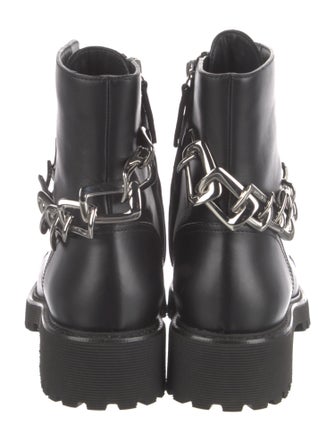 Giuseppe Zanotti Leather Chain-Link Accents Combat Boots