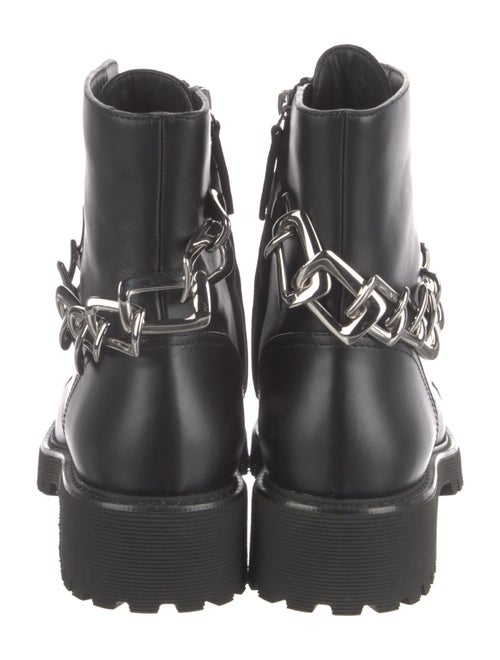 Giuseppe Zanotti Leather Chain-Link Accents Combat Boots